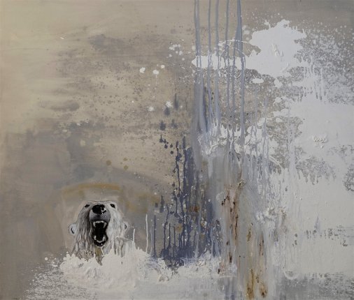 Cri Inaudible, technique mixte sur toile, 200 x 170 cm, 2006